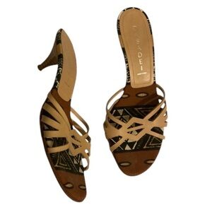 Casadei Leather Sandal Slides Kitten heel Made in Italy
